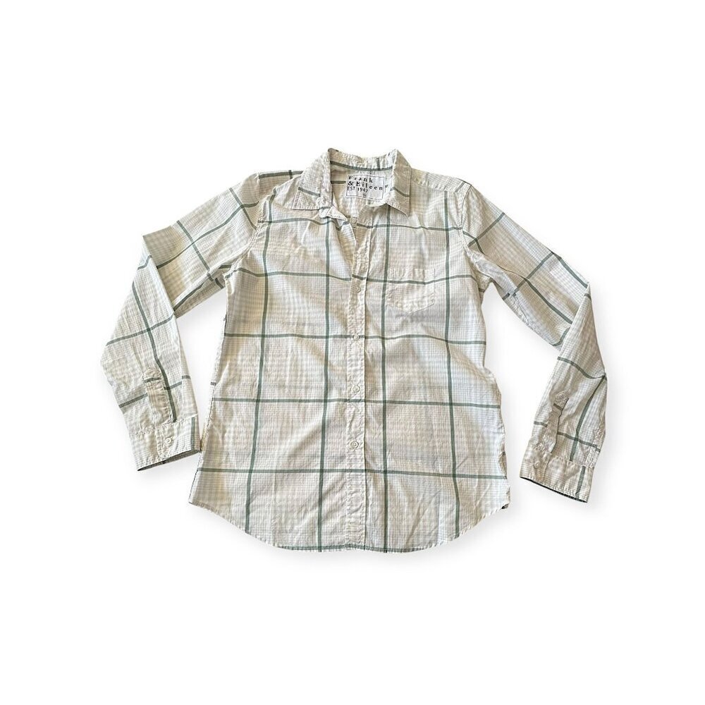 Frank & Eileen Barry Shirt, Size XL , Green/sand Check, New, never worn